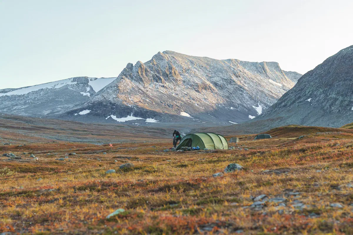 Tält på fjällheden i Jämtland