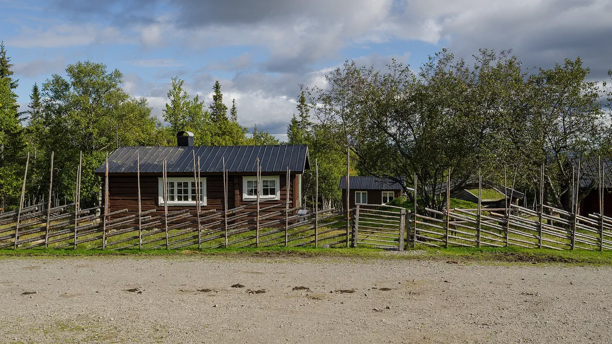 Fäbodvallen Nyvallen vid Sonfjällets nationalpark.